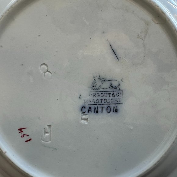 Antique 1880's Regout Maastricht Canton Porcelain Chinoiserie Plate - Picture 5 of 5